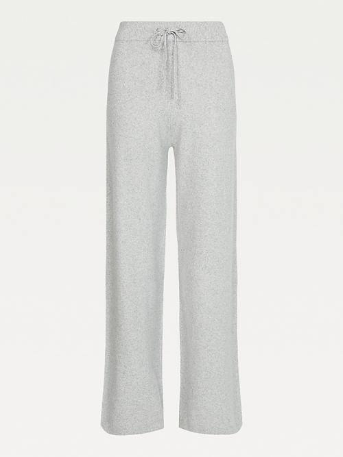 Grey Tommy Hilfiger TH Flex Wide Leg Women's Pants | TH953JZO