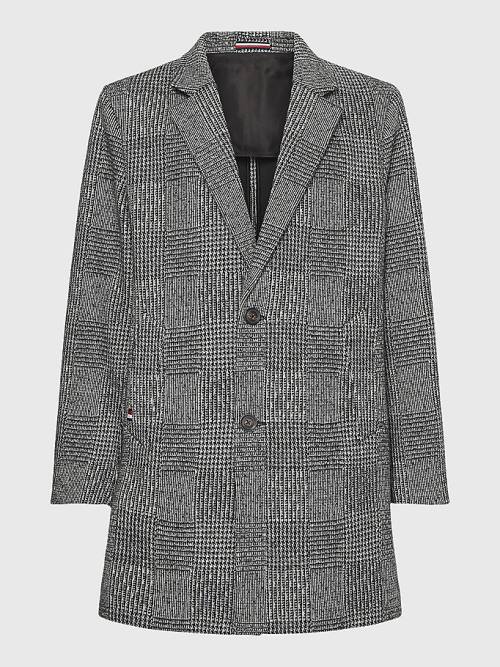 Grey Tommy Hilfiger TH Flex Wool Blend Check Men's Coats | TH163UMH