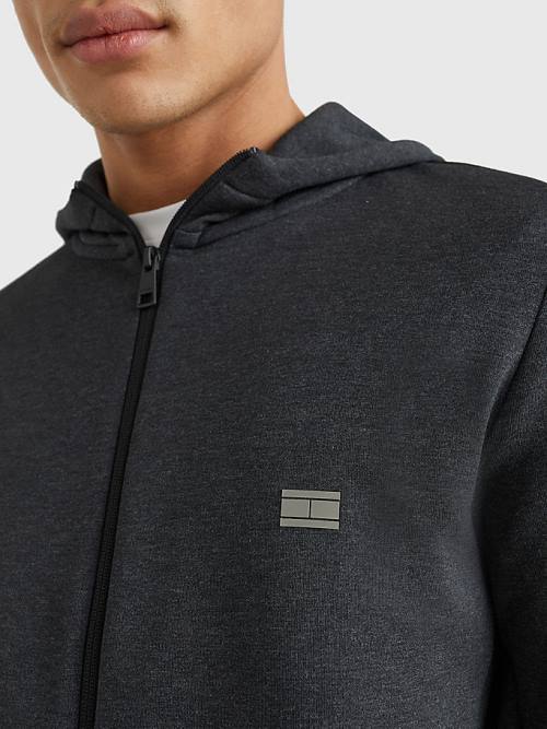 Grey Tommy Hilfiger TH Tech Essential Men's Hoodie | TH725YBO