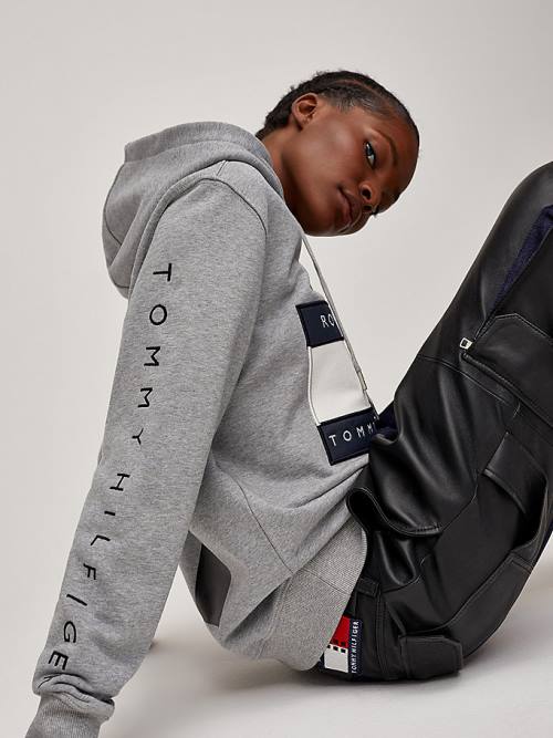 Grey Tommy Hilfiger TOMMYXROMEO Dual-Gender Men's Hoodie | TH619AQX