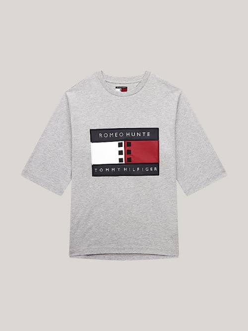 Grey Tommy Hilfiger TOMMYXROMEO Dual-Gender Women's T Shirts | TH691OKD