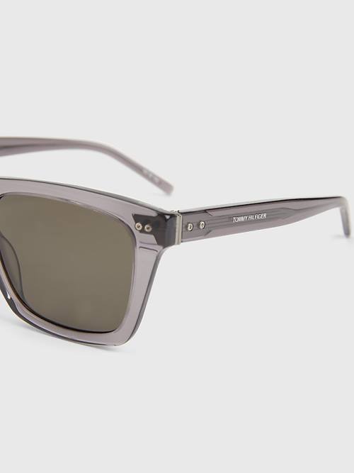 Grey Tommy Hilfiger Thick Rimmed Rectangular Men's Sunglasses | TH094UMC