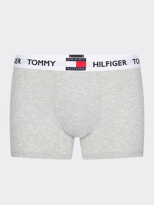 Grey Tommy Hilfiger Tommy 85 Stretch Cotton Logo Trunks Men's Underwear | TH978QYH