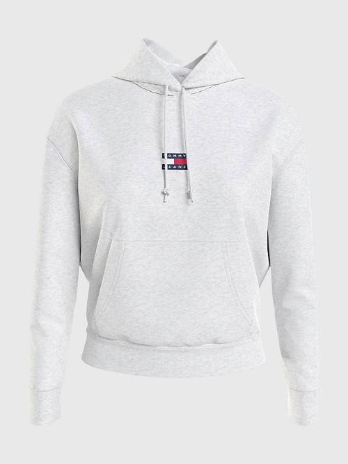 Grey Tommy Hilfiger Tommy Badge Women's Hoodie | TH940ACD