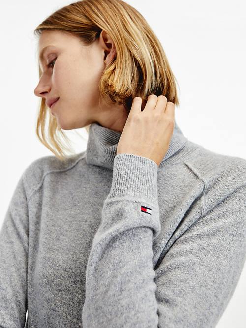 Grey Tommy Hilfiger Tommy Icons Recycled Cashmere Jumper Women's Sweaters | TH321PBW