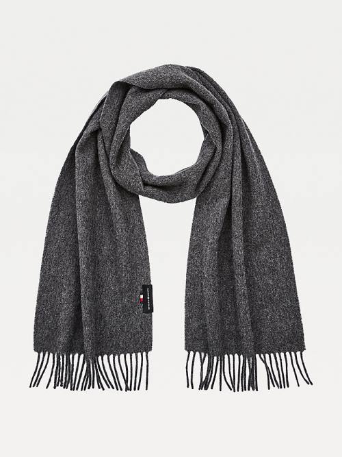 Grey Tommy Hilfiger Uptown Pure Wool Men\'s Scarves | TH509PIM