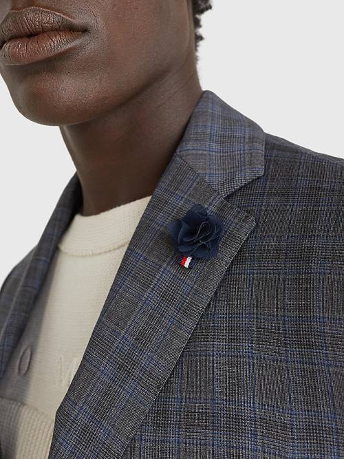 Grey Tommy Hilfiger Wool Check Constructed Men's Blazers | TH658UFT