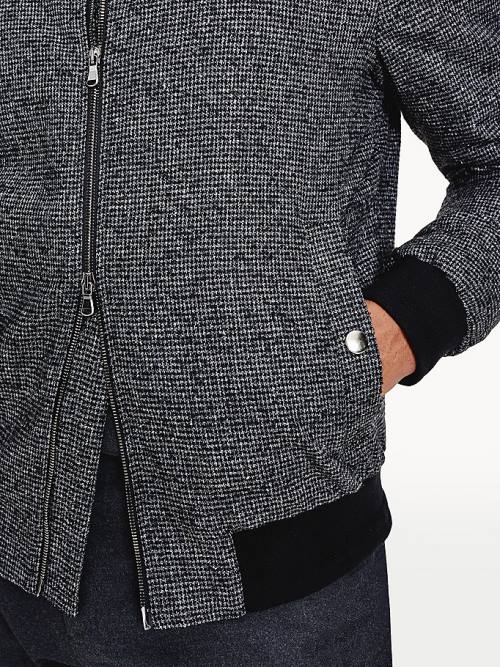 Grey Tommy Hilfiger Wool Silk Blend Suit Bomber Men's Jackets | TH832OGX