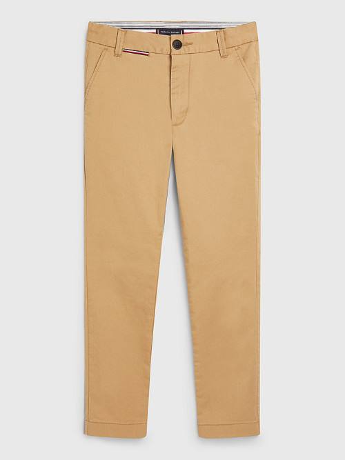 Khaki Tommy Hilfiger 1985 Essential Chinos Boys\' Pants | TH237EJB