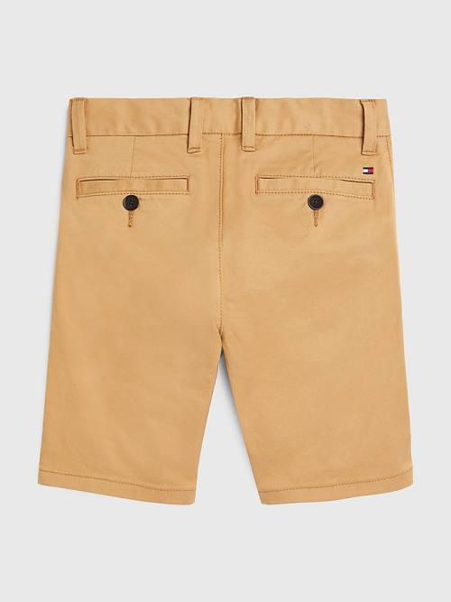 Khaki Tommy Hilfiger 1985 Essential Chino Shorts Boys' Pants | TH407AWD