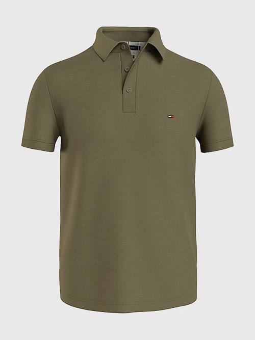 Khaki Tommy Hilfiger 1985 Essential Slim Fit Men's Polo Shirts | TH217OSR