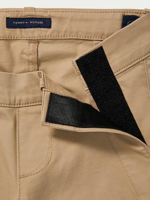 Khaki Tommy Hilfiger Adaptive Seated Fit Stretch Chinos Boys' Pants | TH430LMG