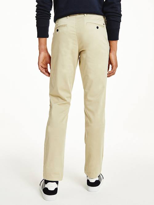 Khaki Tommy Hilfiger Bleecker Satin Slim Fit Chinos Men's Pants | TH824FMY