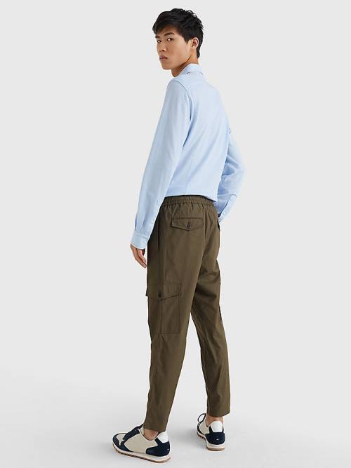 Khaki Tommy Hilfiger Cargo Relaxed Fit Poplin Chinos Men's Pants | TH580IVC