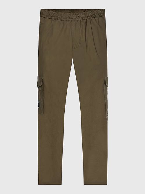 Khaki Tommy Hilfiger Cargo Relaxed Fit Poplin Chinos Men's Pants | TH580IVC