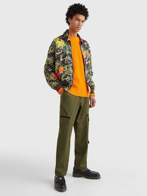 Khaki Tommy Hilfiger Crest Floral Camo Tracksuit Men's Jackets | TH834GSB