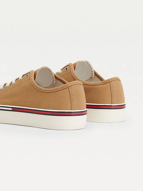 Khaki Tommy Hilfiger Essential Low-Cut Men's Sneakers | TH291MAJ