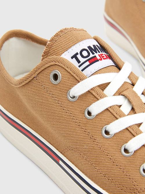 Khaki Tommy Hilfiger Essential Low-Cut Men's Sneakers | TH291MAJ