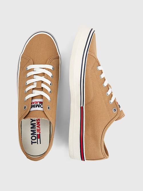 Khaki Tommy Hilfiger Essential Low-Cut Men's Sneakers | TH291MAJ