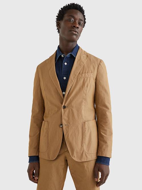 Khaki Tommy Hilfiger Garment-Dyed Men's Suits | TH082XDQ