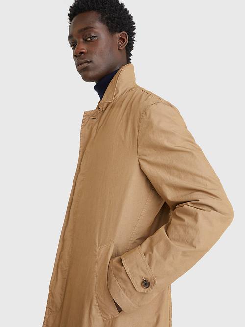 Khaki Tommy Hilfiger Garment Dyed Packable Trench Coat Men's Jackets | TH730XAN