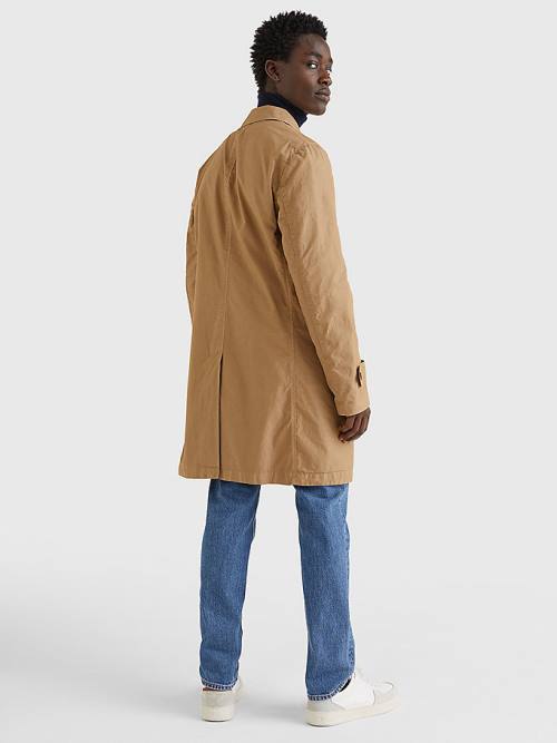 Khaki Tommy Hilfiger Garment Dyed Packable Trench Coat Men's Jackets | TH730XAN