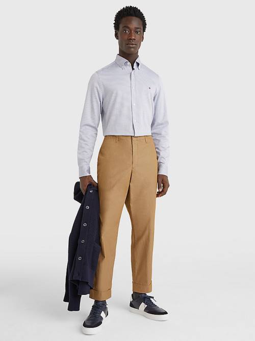 Khaki Tommy Hilfiger Garment-Dyed Slim Fit Men's Pants | TH347TSV