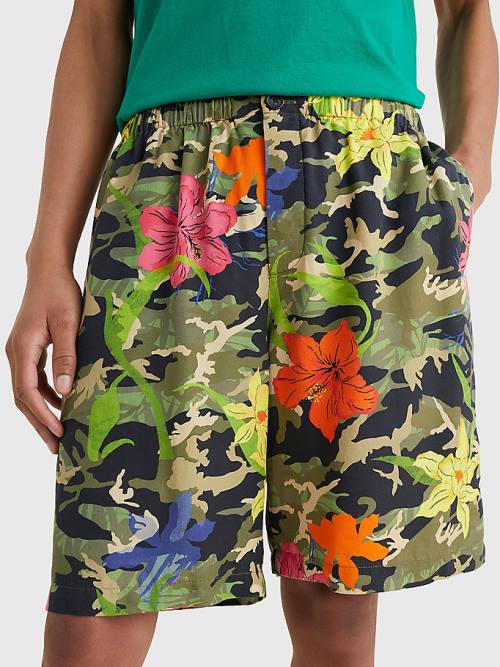 Khaki Tommy Hilfiger Hawaiian Camo Print Men\'s Shorts | TH906EXQ