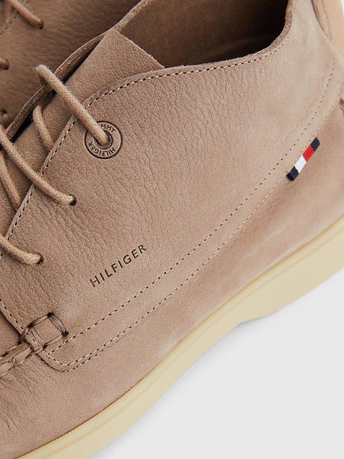 Khaki Tommy Hilfiger Nubuck Chukka Men's Casual Shoes | TH430LPC