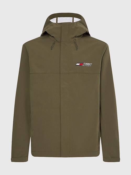 Khaki Tommy Hilfiger Sport Slim Fit Windbreaker Men's Jackets | TH287ADY