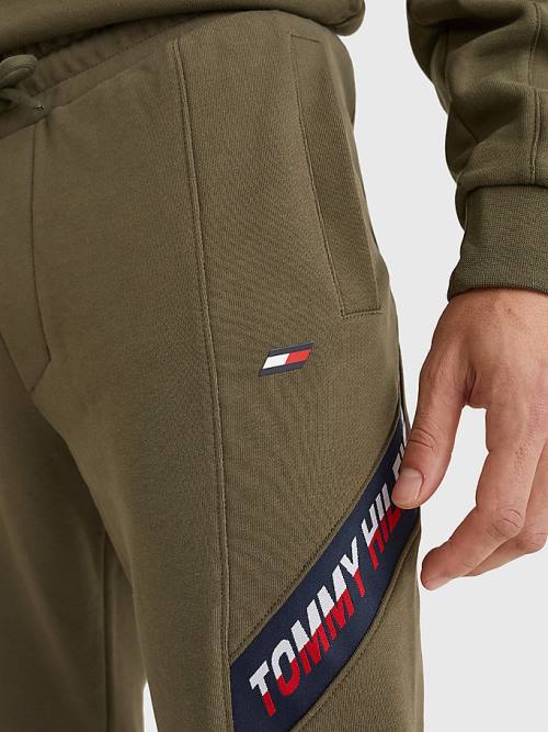 Khaki Tommy Hilfiger Sport TH Cool Tape Joggers Men's Pants | TH627SEP