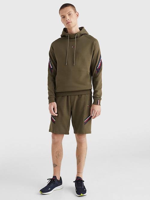 Khaki Tommy Hilfiger Sport TH Cool Tape Men's Hoodie | TH694URO