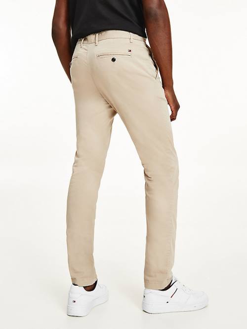 Khaki Tommy Hilfiger Stretch Cotton Chinos Men's Pants | TH694DNG