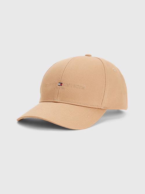 Khaki Tommy Hilfiger TH Established Baseball Cap Men\'s Hats | TH740ZVU