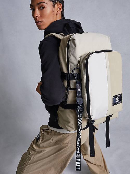 Khaki Tommy Hilfiger TOMMYXTIMBERLAND Reimagined Backpack Men's Bags | TH409DRO