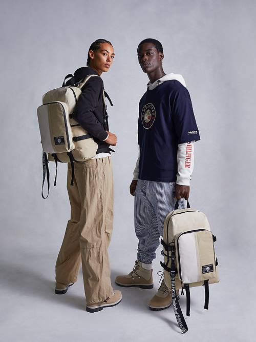 Khaki Tommy Hilfiger TOMMYXTIMBERLAND Reimagined Backpack Men\'s Bags | TH409DRO