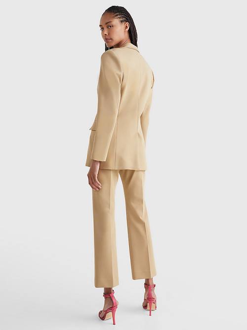 Khaki Tommy Hilfiger Tailored Single-Breasted Women's Blazers | TH724DOR