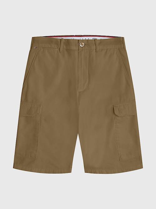 Khaki Tommy Hilfiger Twill Cargo Men\'s Shorts | TH297IXU