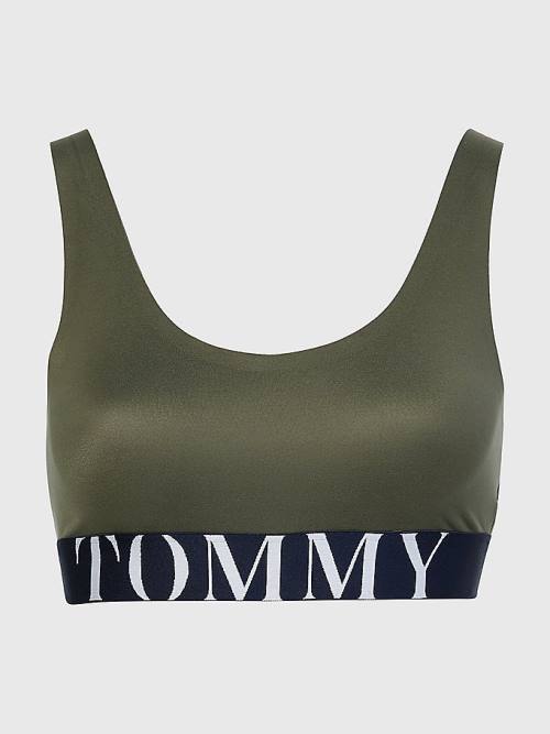 Khaki Tommy Hilfiger Ultra Soft Logo Underband Bralette Women's Underwear | TH369CVO