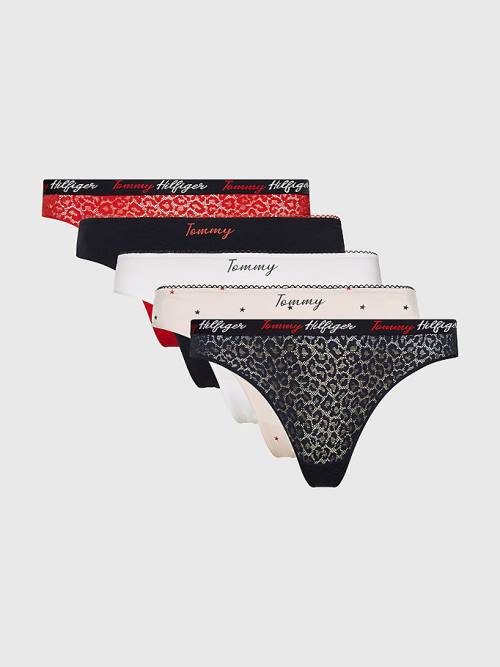 Multi Tommy Hilfiger 5-Pack Thongs Women\'s Underwear | TH821TXJ