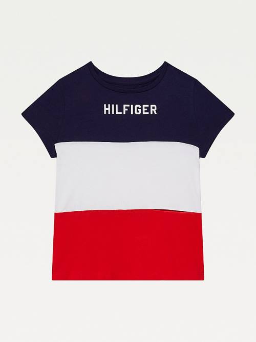 Multi Tommy Hilfiger Adaptive Colour-Blocked Girls' T Shirts | TH490YDG