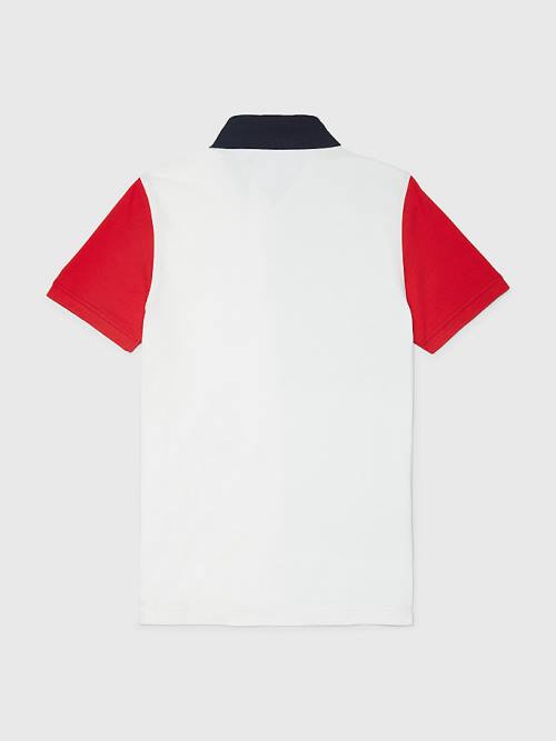 Multi Tommy Hilfiger Adaptive Colour-Blocked Slim Fit Men's Polo Shirts | TH798NOW