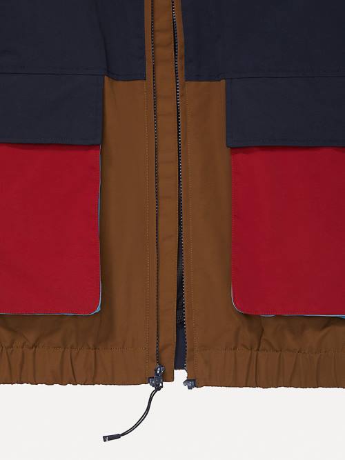 Multi Tommy Hilfiger Adaptive Colour-Blocked High Neck Regatta Men's Jackets | TH846TOQ