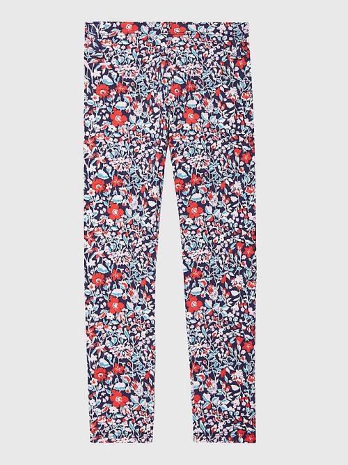 Multi Tommy Hilfiger Adaptive Floral Print Leggings Girls' Pants | TH781BFK