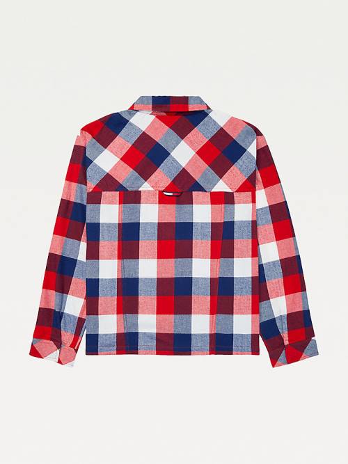 Multi Tommy Hilfiger Adaptive Multicolour Plaid Shacket Women's Shirts | TH785BLW