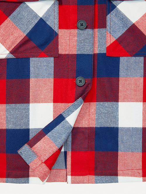 Multi Tommy Hilfiger Adaptive Multicolour Plaid Shacket Women's Shirts | TH785BLW