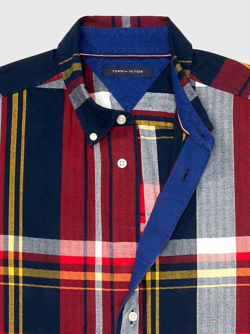 Multi Tommy Hilfiger Adaptive Plaid Check Slim Fit Men's Shirts | TH517WBN