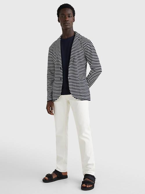 Multi Tommy Hilfiger Knitted Stripe Men's Blazers | TH372IQN