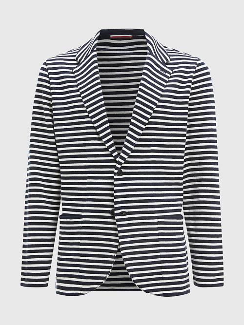 Multi Tommy Hilfiger Knitted Stripe Men's Blazers | TH372IQN