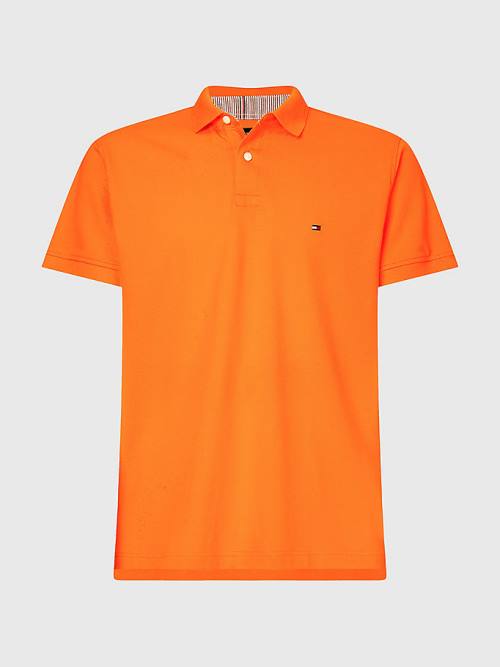 Orange Tommy Hilfiger 1985 Essential TH Flex Men's Polo Shirts | TH354WDG